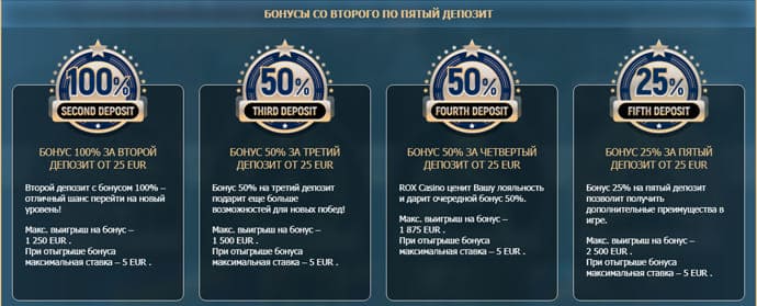 Бонус казино Рокс за регистрацию